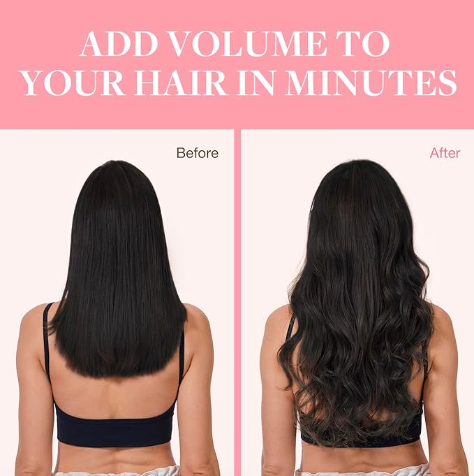GOO GOO Clip in Hair Extensions Real Human Hair, Remy Human Hair Extensions Clip ins for Women, Natural Human Hair, 18inch 70g 2Pcs, #1B Natural Black