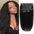 Curly Clip In Hair Extensions Human Hair 18 Inch 3C 4A 110g 8pcs Kinky Curly Clip Ins Full Head for Women Brazilian Remy Human Hair Extensions Natural Color with 20 Clips