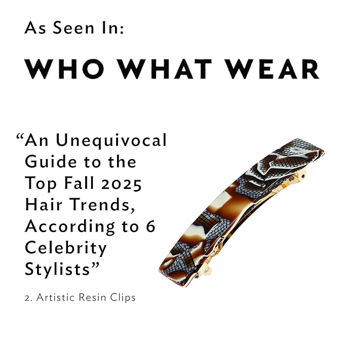 Tortoise Hair Barrette for Thin Hair, Classic Rectangle French Barrette for Women, Lightweight and Comfortable, Strong Hold | France Luxe