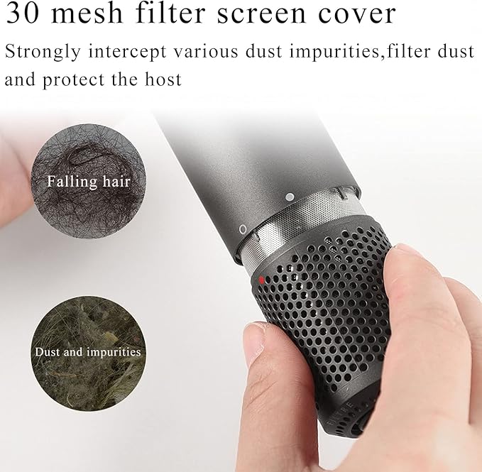 LGEGE Hair Dryer Outer Filter Replacement Compatible with Dyson Supersonic Hairdryer HD03 HD01 HD08, Blow Dryer Accessories (Black Color)