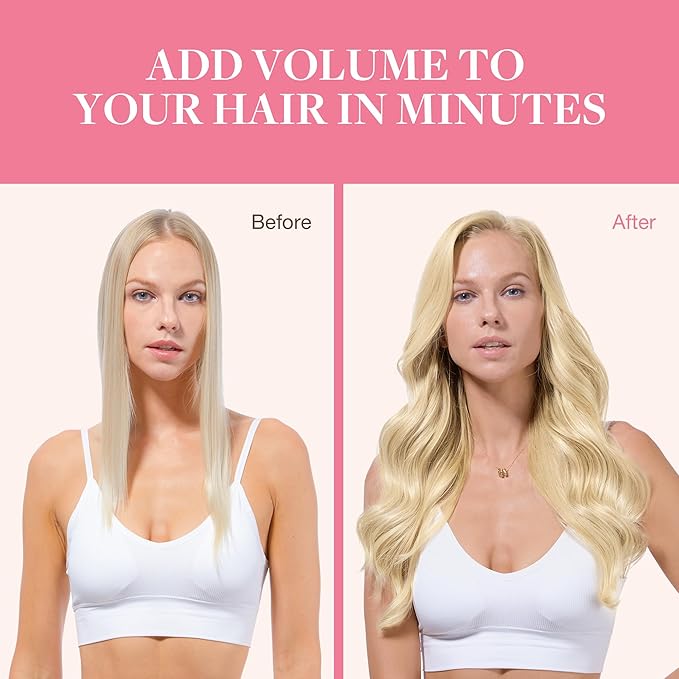 GOO GOO Clip in Hair Extensions Real Human Hair, Remy Human Hair Extensions Clip ins for Women, Natural Human Hair, 14inch 130g 9Pcs, 613R Bleach Blonde
