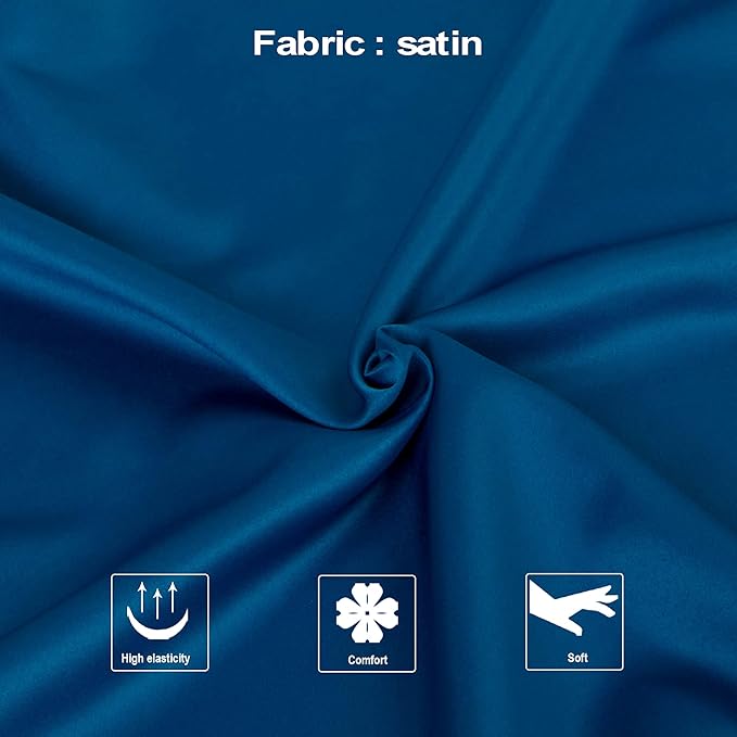 NTBAY Zippered Satin Pillow Cases for Hair and Skin, Luxury King Hidden Zipper Pillowcases Set of 2, 20x36 Inches, Royal Blue