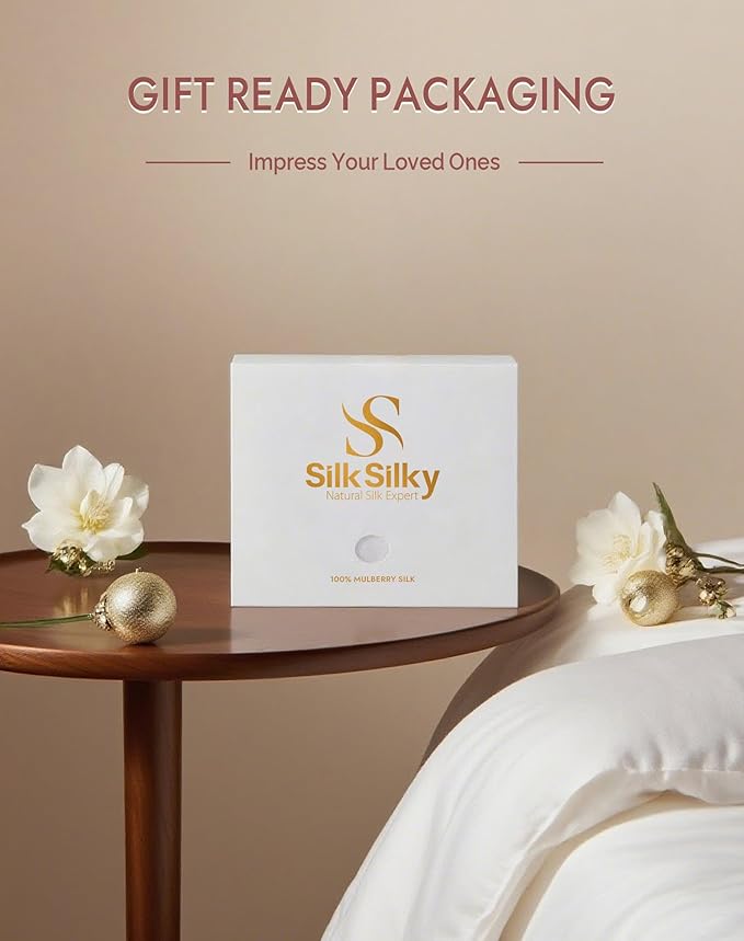 SilkSilky 100% Mulberry Silk Pillowcase - Pure 22 Momme High-Grade 6A Fibers for Hair & Skin, Envelope Closure, Natural, Organic, Breathable & Cooling Pillow Case (Queen, Pink)