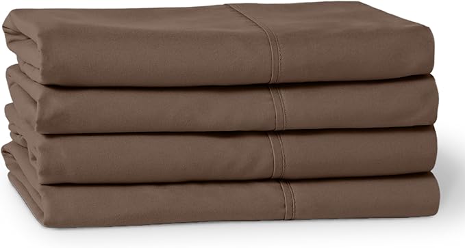 Bare Home Microfiber 4 Pack Standard/Queen Pillowcases, Cocoa, 20x30