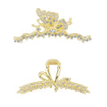 2PCS Gold Butterfly Rhinestone Claw Clips, Bling Butterfly Hair Clips for Women, Large Metal Hair Clips for Thick Hair & Styling