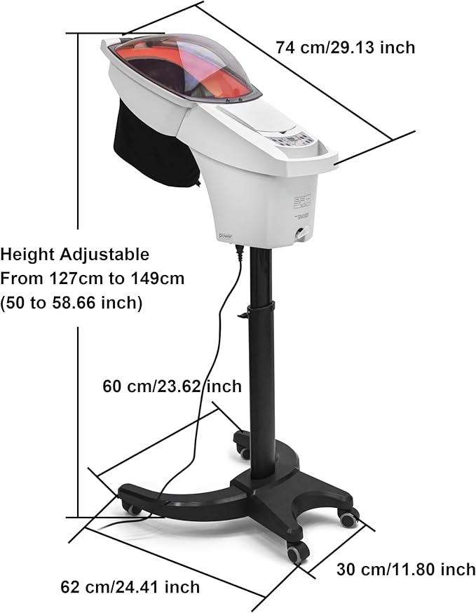 Elitzia Hair Steamer Micro Mist Aroma Steam Mister Hooded 4 Color Light Hair Care Professional for Natural Black Hair Use Shampoo Bowl Hair Wash Recline Chair Black Color with UV Protect Coat ET19290