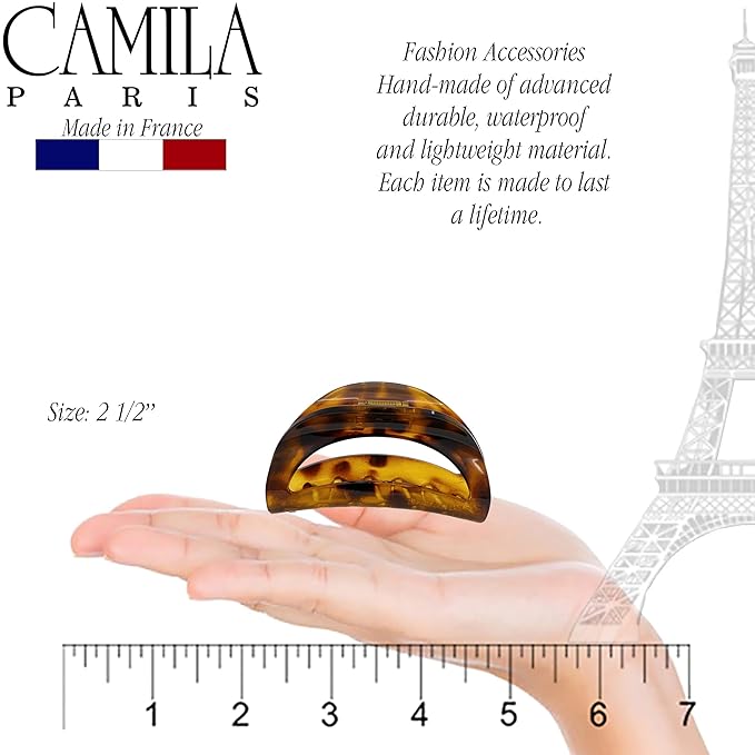 Camila Paris CP1574 French Hair Clip for Women Thick Hair for Long Curly Wavy Hair, Girls Hair Claw Clips Jaw, Durable Styling Big Claw Clip for Thick Hair, Strong Hold No Slip Grip, Made in France