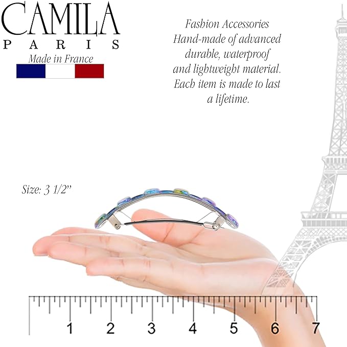Camila Paris CP3305 French Hair Barrette Clip for Girls for Thick Curly Wavy Long Hair, Strong Hold Grip Hair Clips for Women, Automatic, No Slip Durable Styling Girls Hair Accessories, Made in France