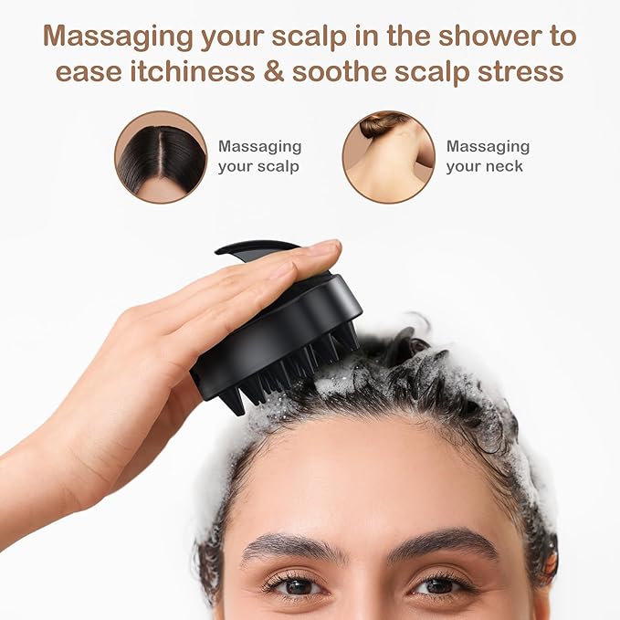 Electric Hair Scalp Massage Brush with Soft Silicone Bristles,3-Level Vibration,IPX6 Waterproof for Hair Growth & Dandruff Removal, Scalp Exfoliator(Light Blue)