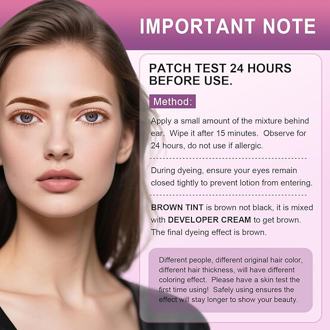 Eyelash & Eyebrow Color Kit, Professional Instant Lash & Brow Color Kit, Easy to Use with Natural Results, DIY Hair Coloring Eye Brow & Eye Lash Set for Beginner Salon Beauty 7ml (Brown/Light Brown)