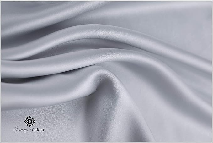 19 Momme Premium Mulberry Silk Pillowcase for Hair and Skin | Handcrafted Hypoallergenic & Anti-Acne 100% Silk Pillow Cases with Zipper | King - 20" x 36", Silver Lining