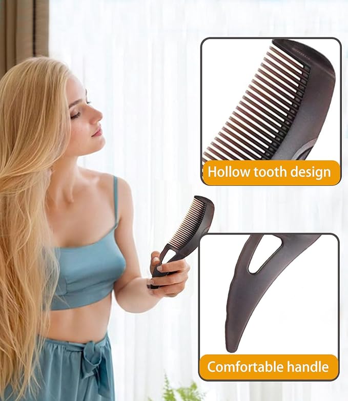 Dandruff Comb Fine Tooth Scalp Detox Comb Lice for Women, Men & Kids Stainless Steel Scalp Detoxing, Sweep & Massage Hair Brush Tool for Hair Care (Brown+Red)