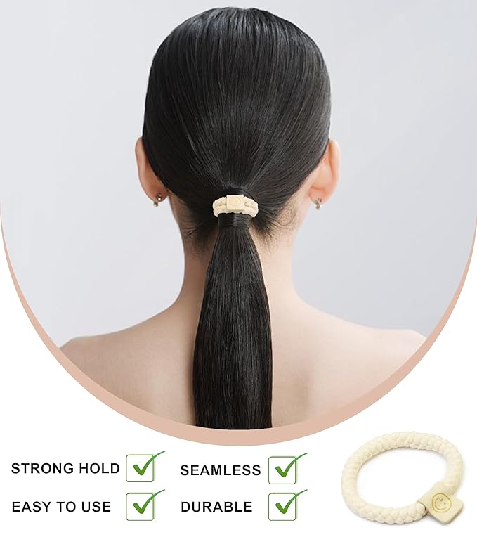 9PCS Hair Bracelets for Women Elastic Bracelets Hair Ties No Damage Hair Bands for Girls Silk Scrunchies Thick Thin Long Curly Hair Accessories for Women