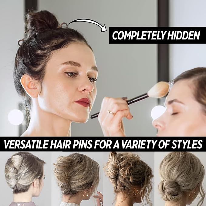 Good Hair Days Hair Pins - 2 1/2" Plastic, U-shaped Magic Grip Hairpins, Strong Durable Pins For Fine, Thick & Long Hair, Styling Accessories - Black, Set of 10