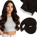 Sunny Hair Tape in Hair Extensions Human Hair 24inch Hair Extensions Real Human Hair Tape in Extensions for Women Darkest Brown Invisible Natural Straight Skin Weft Double Sided Tape 40pcs 100g