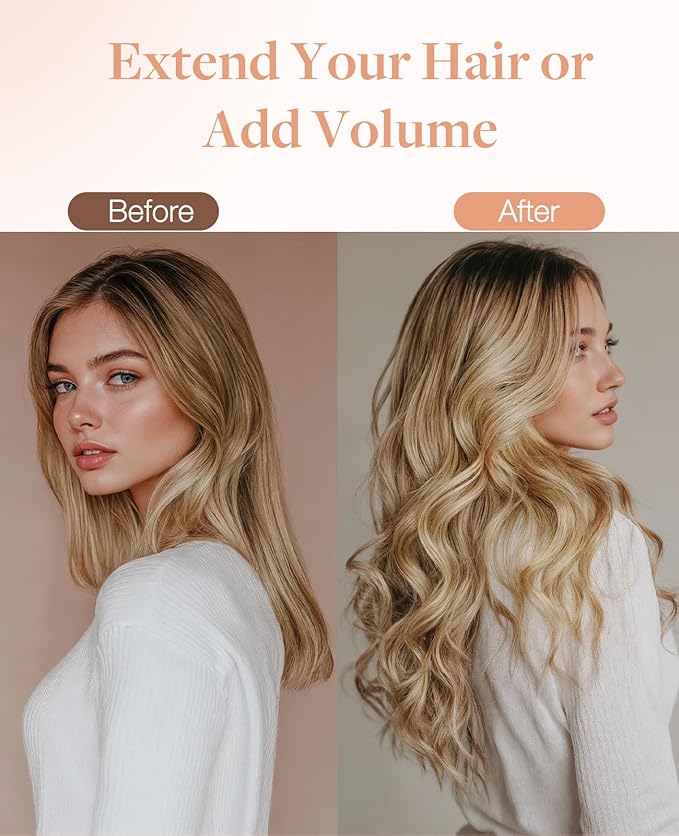 GOO GOO Invisi Edge Tape in Hair Extensions Human Hair, 18ET90A Natural Blonde Balayage, 10pcs 18inch 25g, Virgin Remy Hair, Seamless Injected Tape, Natural Look
