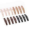 16 PCS Snap Hair Clips Metal Barrettes for Women Non Slip Barrettes for Thick and Thin Fine Hair,Bright Black Brown Beige,2.36 x 0.43 Inches.