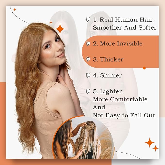 Full Shine Tape in Weft Hair Extensions Human Hair Color 330 Copper Brown Tape in Hair Extensions 22Inch Seamless Invisible Remy Skin Weft 100Gram 40Pcs Adhesive Brazilian Silky Straight