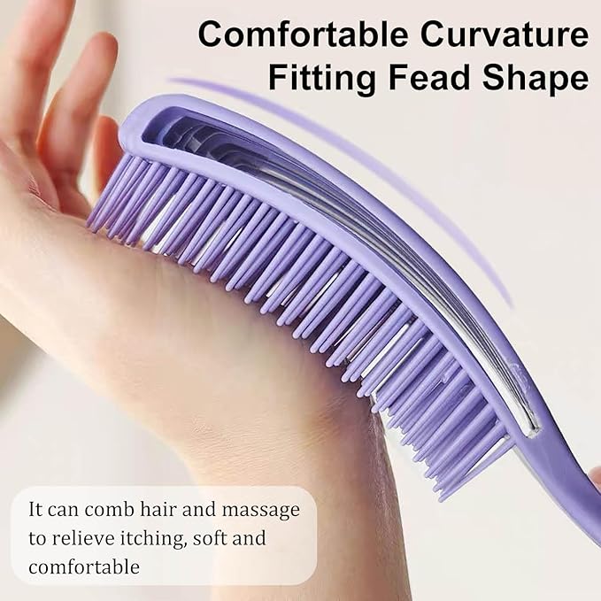 Hair Brush for Afro American/African Hair Textured Professional Curved Vented Brush Wet Dry Curly Hairbrush Detangling Massage Hairdressing Comb (Green, Small)