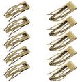 Chinco 24 Pcs Double Grip Hair Clips Metal Snap Clips Women Barrettes for Hair Making, Salon Supplies(Ancient Bronze,2 Inch)