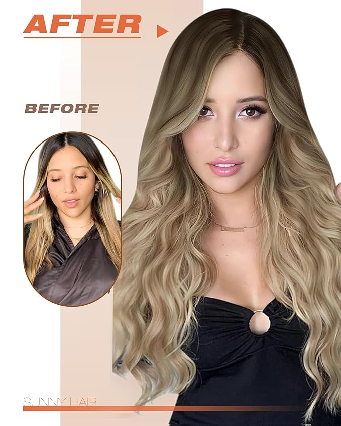 Sunny Hair Tape in Hair Extensions Human Hair Brown Balayage Blonde Tape in Extensions 14 Inch Real Hair Extensions Tape in 20Pcs 50g