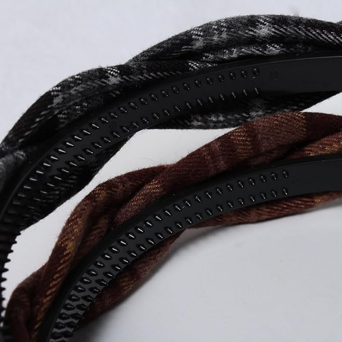 4 PK Braided Headband for Women Girls Plaid Hairband Fashion Non Slip Hairhoop Weaving Shape Winter Fall Headbands Hair Accessories