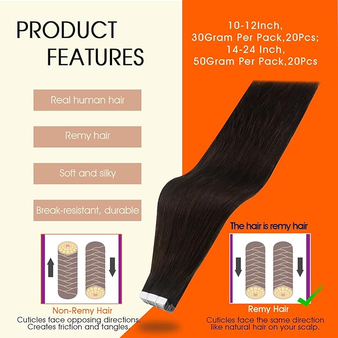 Full Shine Tape in Hair Extensions Human Hair Color 2 Darkest Brown Remy Invisible Tape ins Human Hair Extensions 28Inch Long Straight Seamless Skin Weft 50Gram 20Pcs for Women Add Length