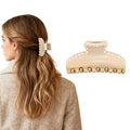 2026 Premium Durable Hair Claw Clip for Women, Original Italian Designed Strong Grip Hair Clips for Normal Fine Thin Hair, No Slip Jaw Clips with Gift Box for Christmas Birthday Girls, 3 Inch Beige