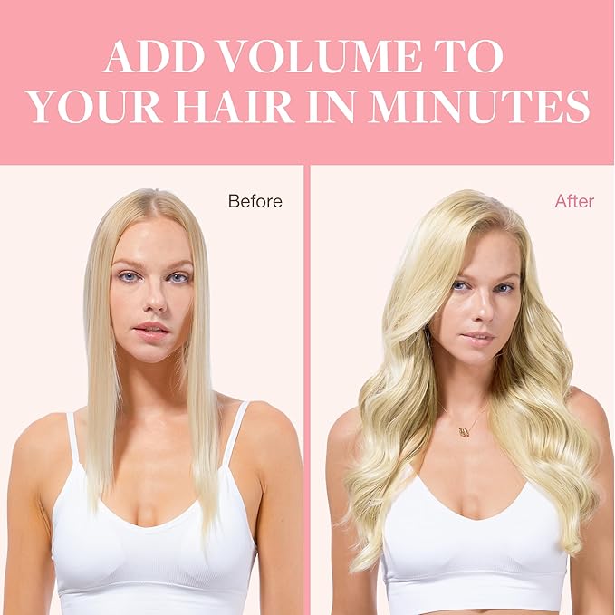 GOO GOO Clip in Hair Extensions Real Human Hair, Remy Human Hair Extensions Clip ins for Women, Natural Human Hair, 20inch 120g 7Pcs, #R7/60F