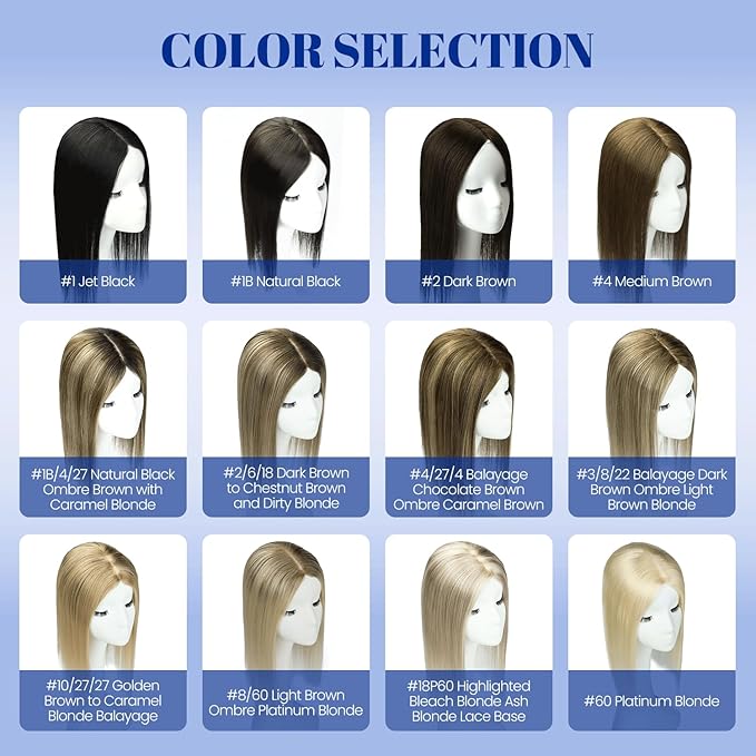 WORLDSTAR Hair Toppers for Women Real Human Hair No Bangs 6 * 7 Inch Base 16 Inch 75g #1 Jet Black 360°3D for Thinning 150% Density Hairpieces Long Coverage Wiglet for Daily Use (tp#1-16