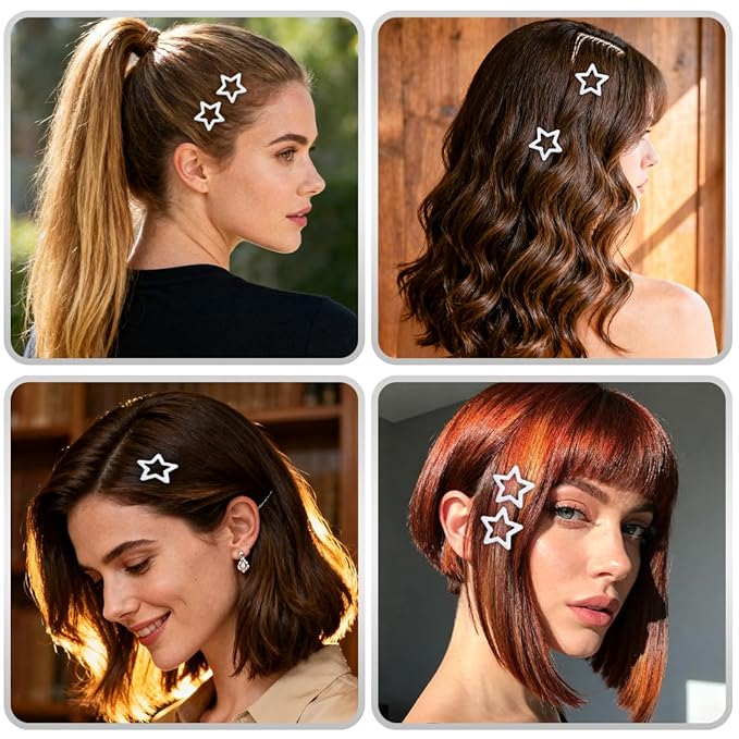 64 Pcs Metal Snap Hair Clips for Women,Small Snap Barrettes for Women Girls Thick Fine Hair (White)