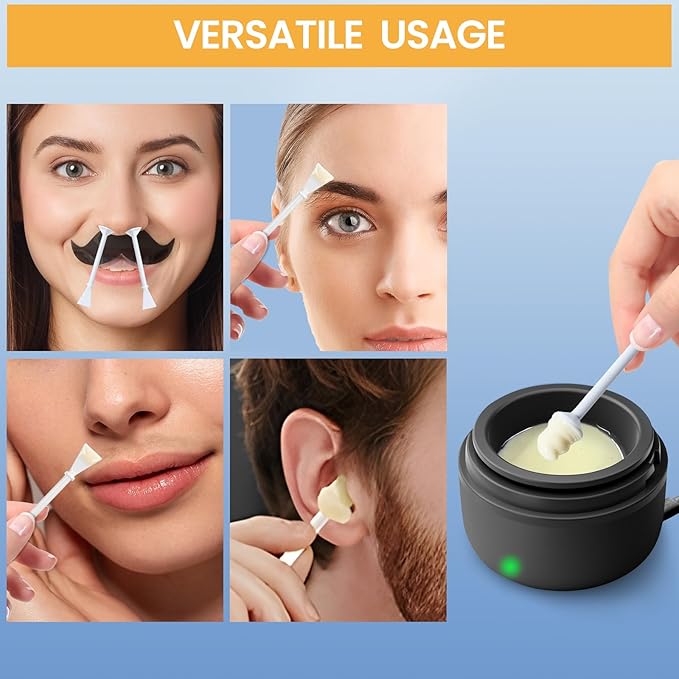 SUERBEATY 60 Pcs Nose Wax Sticks, Hair Wax Applicator with Disposable Spatulas for Nostril Cleaning, Ear Face Hair Removal for Men Women, Painless
