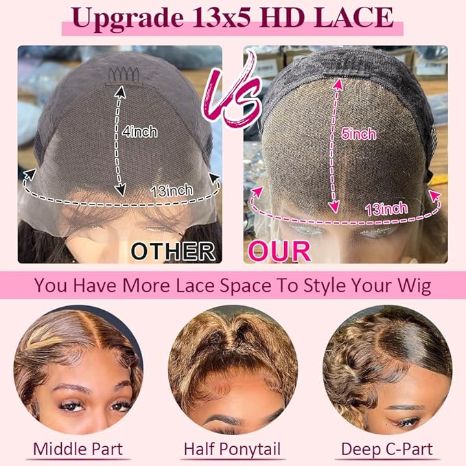 CYNOSURE 30 Inch 4/27 Highlight Deep Wave Lace Front Wigs Human Hair 13x5 Ombre Honey Blonde Jerry Curly Wig HD Transparent Lace Frontal Wigs Pre Plucked with Baby Hair 180% Density