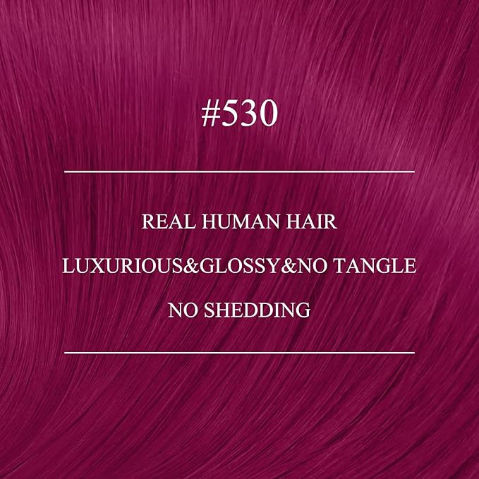 YoungSee Nano Ring Hair Extensions Magenta Nano Hair Extensions Human Hair 24 inch Long Hair Nano-Link Hair Extension Real Hair Burgundy Remy Pre Linded Nanobead Hair-Extensions for Pop 25s 25g