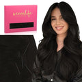 WENNALIFE Invisi Edge Tape in Hair Extensions Human Hair, 24 Inch 30g 10pcs Natural Black Invisible Luxury Remy Hair Extensions Natural Seamless Injected Tape Straight Extensiones De Cabello Humano