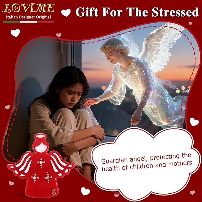 Inspirational Birthday Gifts for Women Girls "Worry Angle" Premium Acetate French Hair Barrette Clip, Cute Birthday Cheer Gifts, Selfcare Christmas Wishing Well Anxiety Relief Gifts With Gift Box
