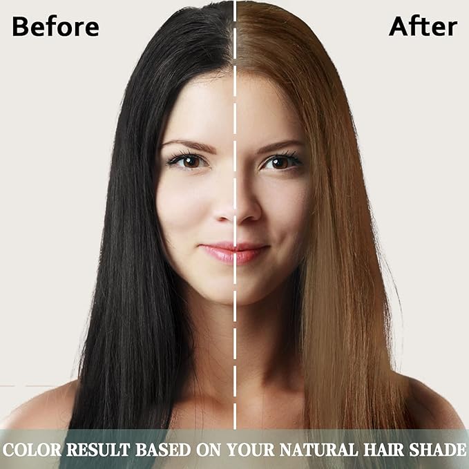 Herbal Light Brown Hair Color Shampoo - 3 in 1 Lasting Hair Dye for Women & Men, 17.60 Fl Oz
