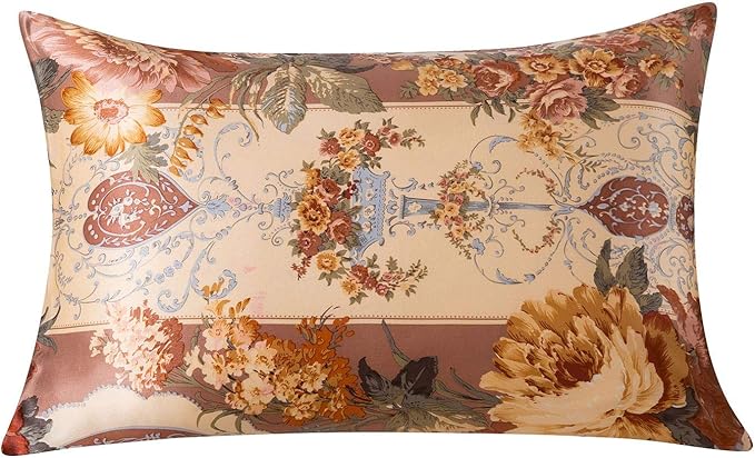 SLPBABY Silk Pillowcase for Hair and Skin with Hidden Zipper Print (Queen, Pattern18)