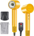 High Speed Hair Dryer - Ionic Hair Dryer for Women with brushless Motor, Fast Drying, Low Noise, Blow Dryer, with Magnetic Nozzle, Suitable for Home, Travel and Salon use (Yellow)