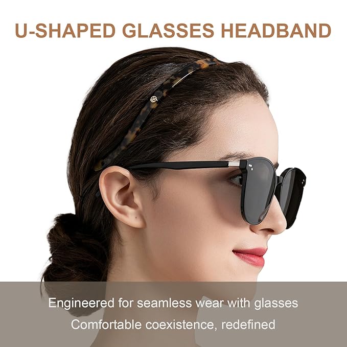 3 Pack Eyewear Headbands,No Headache Non Slip Hair Bands Fashion Thin Headbands for Womens Sisters Girls Gifts(Black,Tortoise,Amber)