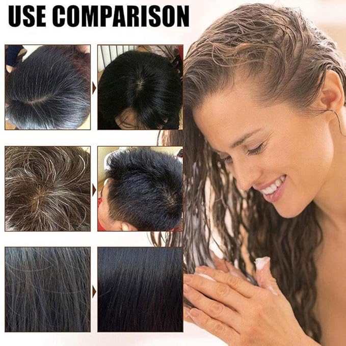 HUANG YI Natural Plant Hair Dye, New Botanical Bubble Hair Dye 30ml 10Packs/Box, Pure Plant Extract for Grey Hair Color Bubble Dye, New Botanical Bubble Hair Shampoo(Coffee)