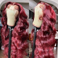 Burgundy Wig Human Hair 13x4 99j Burgundy Lace Front Wigs Human Hair Pre Plucked HD Transparent Lace Frontal Wigs Red Colored Wig 18 Inch