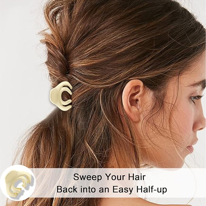 Matte Octopus and Spider Mini Hair Clips Set - Tiny 1.5 Inch Nonslip Claw Clips for Thin to Thick Hair, Perfect for Women, Girls, and Kids (Pack of 5 Colors with Gift Box)