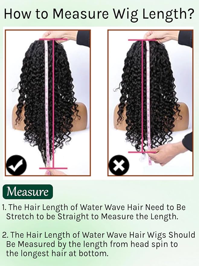 KLAIYI Water Wave Bye Bye Knots Glueless Wig Human Hair 7x5Precut Lace Front Pre Plucked Bleached Wear and Go Wig with Curly Baby Hair Drawstring 3S Ready to Go Pre Everything Beginner Friendly 20Inch