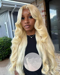 Alididi Skinlike Real Hd 613 13x6 Lace Front Wig Human Hair Pre Plucked Bleached Knots 200% Density 0.10mm Ultra-Thin Invisible Lace Blonde Wig Human Hair Body Wave For Women 22 Inch