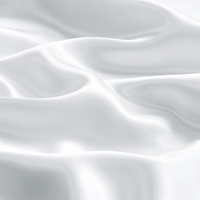 BEDELITE Satin Pillowcase with Zipper, White King Size Pillow Cases Set of 2, Super Soft and Cooling Similar to Silk Pillow Cases, Gift for Women Men(20x36 Inches)