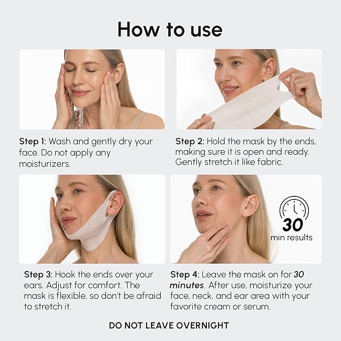 MAREE V Line Lifting Mask with Hyaluronic Acid – Deep Collagen Face Mask for Women – Jawline Shaper Facial Masks with Retinol – Tightening Neck Lift Tape – Double Chin Strap for Face Lift – 10 Masks