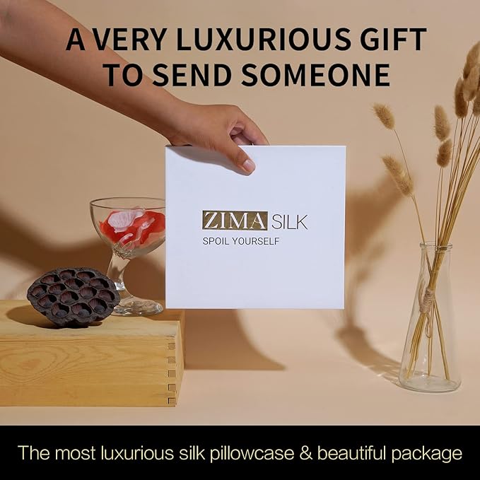 ZIMASILK 25 Momme 100% Pure Mulberry Silk Pillowcase for Hair and Skin Care, Highest Grade 6A Pillow Cases for Women, Long-Lasting Durablity, Gift for Women Men, 1Pc (King 20"x36", Iron Gray)