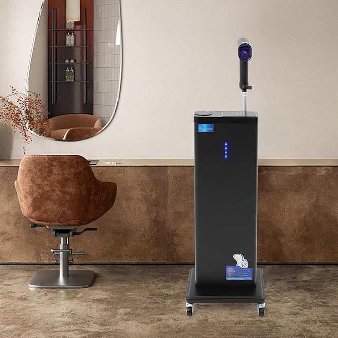 Nano Mist Hair Steamer with Negative Ion & Blue Light, 1300W Professional Standing Hair Steamer Machine for Deep Conditioning, 9 Steam Levels & 800ml Tank, Rolling Hair Care Steamer for Salon & Home