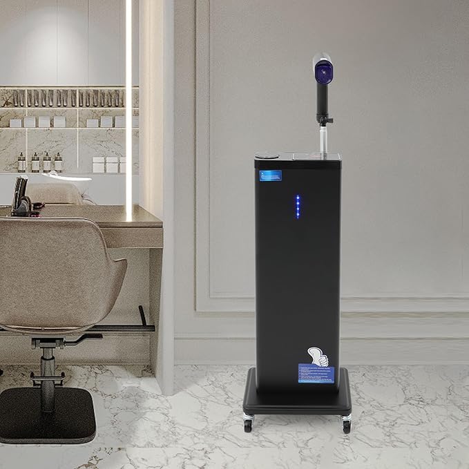 Nano Mist Hair Steamer with Negative Ion & Blue Light, 1300W Professional Standing Hair Steamer Machine for Deep Conditioning, 9 Steam Levels & 800ml Tank, Rolling Hair Care Steamer for Salon & Home
